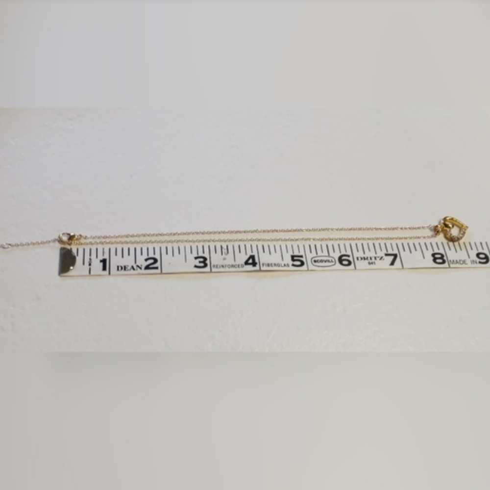 Gold Heart Pendant/Earring CZ Set - Picture 5 of 5